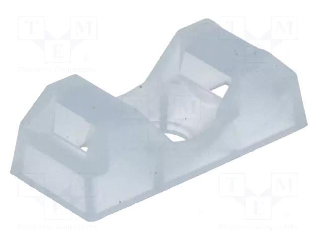 Holder; screw; UL94V-2; natural; Tie width: 5mm; Ht: 6.7mm; L: 21mm HELLERMANNTYTON CTQM5-PA66-NA-C1