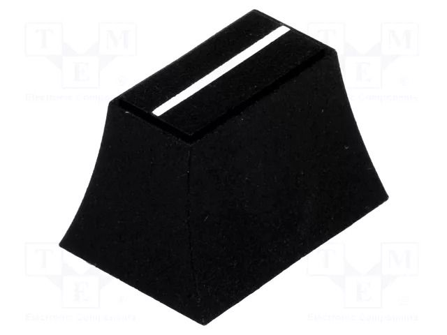 Knob; slider; black; 20x14x13mm; Width shaft 3/4mm; plastic CLIFF CS2/4-BLK