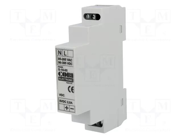 Power supply: switching; for DIN rail; 10W; 5VDC; 2A; 85÷265VAC COBI ELECTRONIC CS-10-05