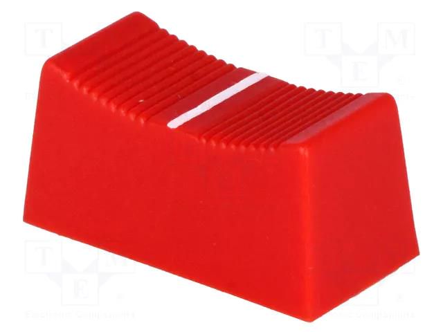 Knob; slider; red; 23x11x11mm; Width shaft 3/4mm; plastic CLIFF CS1/4-RED