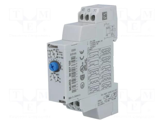 Timer; 0,1s÷100h; SPDT; 250VAC/8A; Usup: 24÷240VAC; 24÷240VDC; MUR CROUZET CROUZET-MUR3