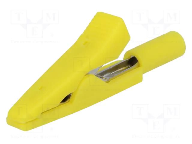 Crocodile clip; 10A; 60VDC; yellow; Overall len: 41.5mm AXIOMET AX-CR-2PM-Y