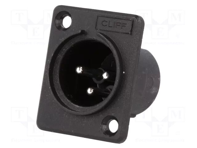 Connector: XLR; socket; male; 5A; PIN: 3; straight; soldering; black CLIFF CP3000