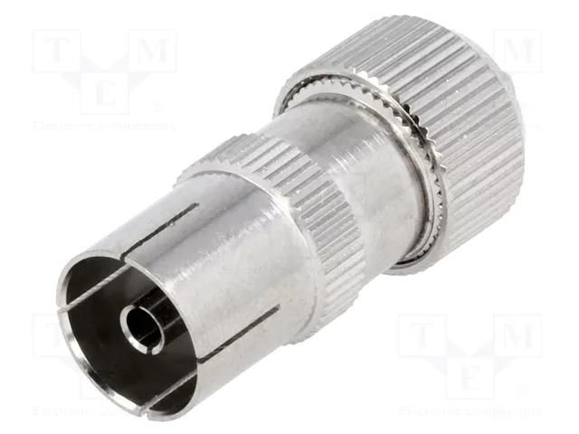 Connector: coaxial 9.5mm (IEC 169-2); plug; female; for cable YIZN Jiangsu Tengyu Electronics co. COAX-SOCKET3
