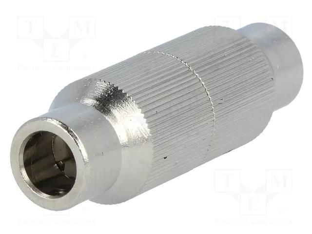 Coupler; screw terminal; for cable; shielded; straight; 7mm Goobay COAX-JOINER-M