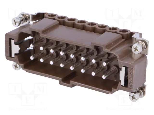 Connector: HDC; male; 180 °C; 16A; 500V; 16+PE; size 77.27; 0.5÷4mm2 ILME CNEM16RY