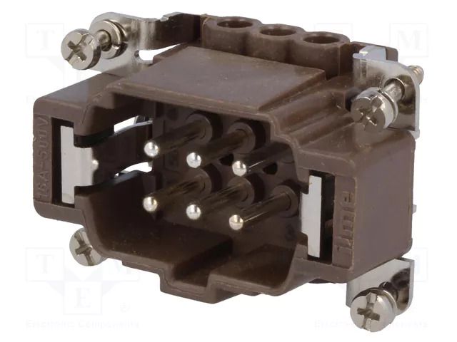 Connector: HDC; male; 180 °C; 16A; 500V; 6+PE; size 44.27; 0.5÷4mm2 ILME CNEM06RY