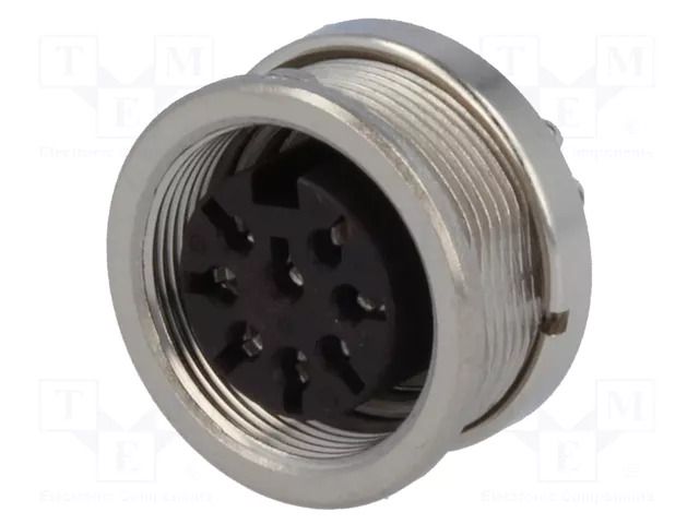 Connector: M16; socket; female; PIN: 8; 5A; 100V; C091A; soldering AMPHENOL C091-T3507-000