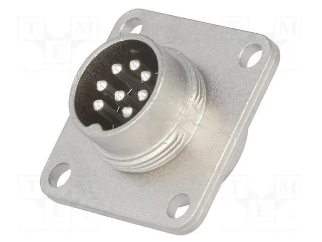 Connector: M16; socket; male; PIN: 8; 5A; 100V; C091D; soldering; 270° AMPHENOL C091-31S0081002