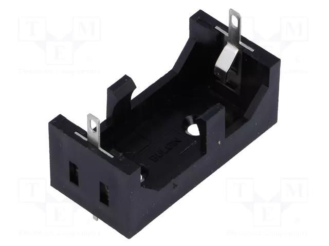 Holder; CR123A,R123; Batt.no: 1; soldering lugs; black; UL94V-0 BULGIN BX0123
