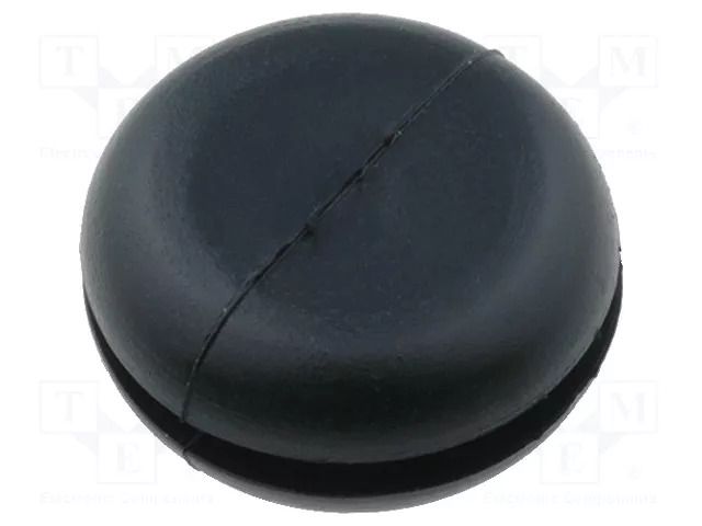 Grommet; with bulkhead; Ømount.hole: 11mm; Øhole: 8mm; PVC; black ESSENTRA PPE-08