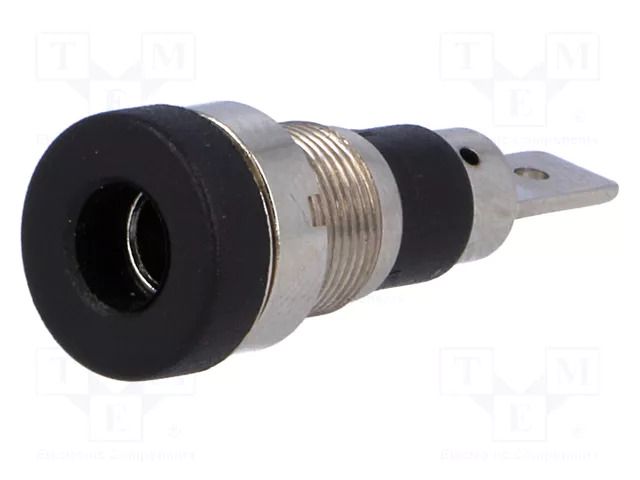 Connector: 4mm banana; socket; 60VDC; 24A; black; nickel plated AXIOMET BS-244L-B
