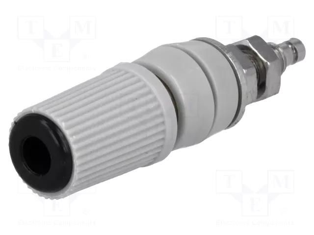 Connector: 4mm banana; socket; 24A; black; nickel plated; 45mm AXIOMET BS-244DSM-B