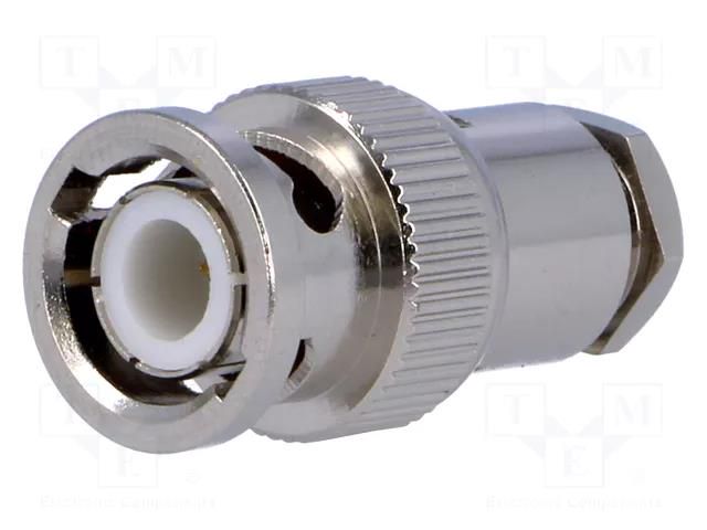 Connector: BNC; plug; male; straight; 50Ω; soldering,clamp; PTFE YIZN Jiangsu Tengyu Electronics co. BNC-141