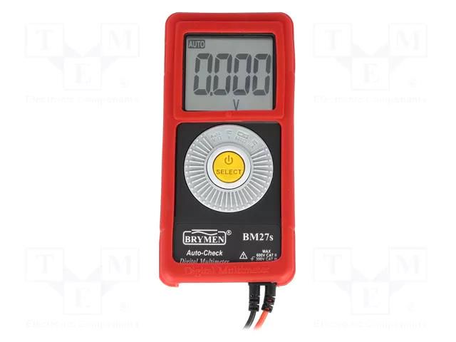 Digital multimeter; LCD; (6000); VDC: 6V,60V,600V; 10÷30kHz BRYMEN BM27
