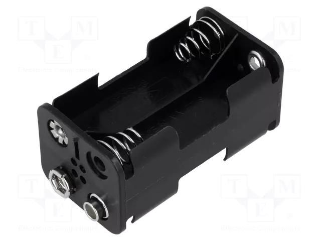 Holder; AA,R6; Batt.no: 4; 6F22 type; black COMF BH-343-1B