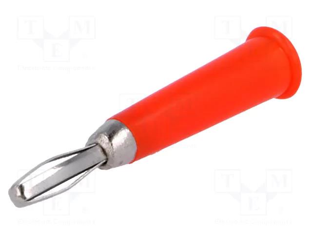 Connector: 4mm banana; plug; 60VDC; red; non-insulated AXIOMET BC-008/R