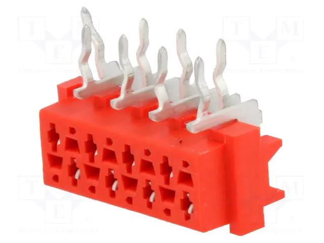 Connector: Micro-MaTch; socket; female; PIN: 8; angled 90°; THT TE Connectivity AMP-7-215460-8