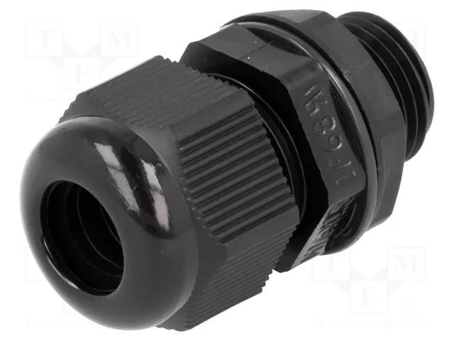 Cable gland; with long thread; M16; 1.5; IP68; polyamide; black KSS WIRING AG-16