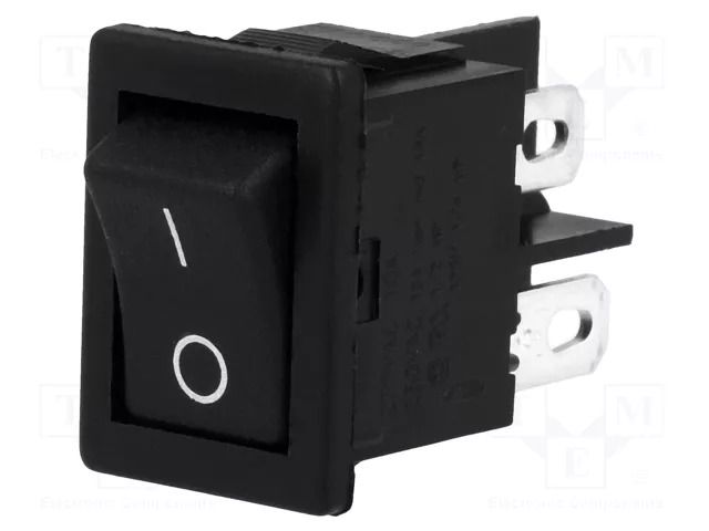 ROCKER; DPST; Pos: 2; ON-OFF; 10A/250VAC; black; none; 8500 BULGIN AE-T8550VBAAA