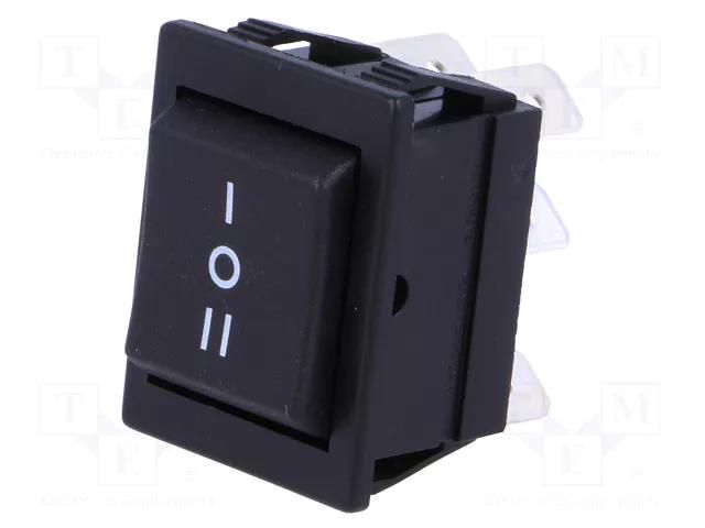 ROCKER; DP3T; Pos: 3; ON-OFF-ON; 16A/250VAC; 20A/28VDC; black; none BULGIN AE-C1570ALAAD