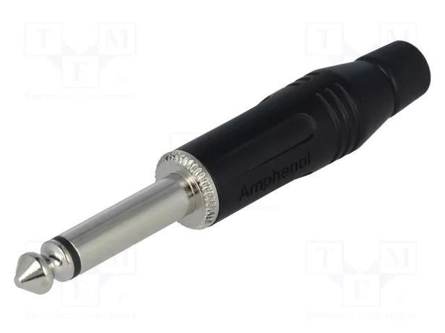 Connector: Jack 6,3mm; plug; male; mono; ways: 2; straight; black AMPHENOL ACPM-GB