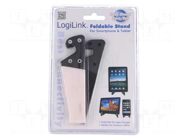Stand; white,black; smartphone,tablet; Kit: stand x2; foldable LOGILINK AA0039W