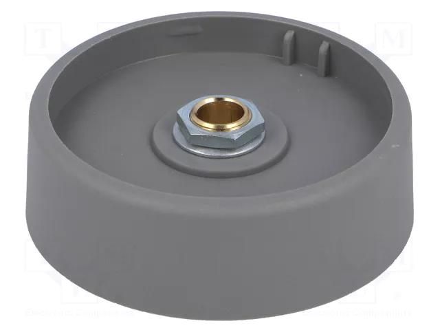 Knob; without pointer; polyamide; Øshaft: 6mm; Ø50x16mm; grey OKW A3150068
