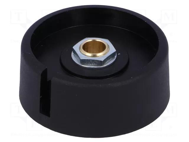 Knob; with pointer; polyamide; Øshaft: 6mm; Ø40x16mm; black OKW A3040069