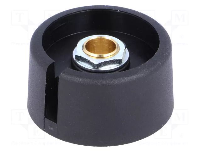 Knob; with pointer; polyamide; Øshaft: 6.35mm; Ø31x16mm; black OKW A3031639