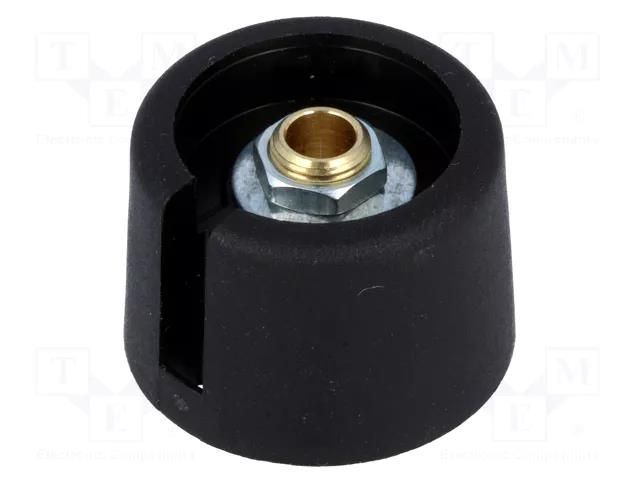 Knob; with pointer; polyamide; Øshaft: 4mm; Ø23x16mm; black OKW A3023049