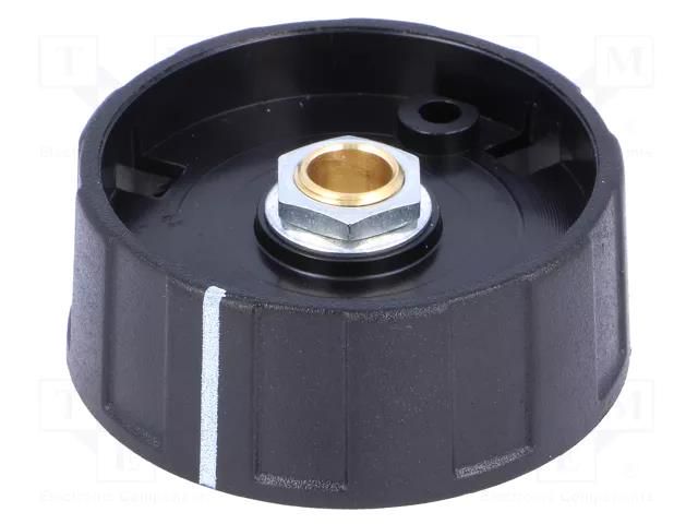 Knob; with pointer; ABS; Øshaft: 6mm; Ø40x15.5mm; black; A2640 OKW A2640060