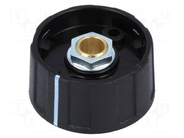 Knob; with pointer; ABS; Øshaft: 6mm; Ø31x15.5mm; black; A2631 OKW A2631060