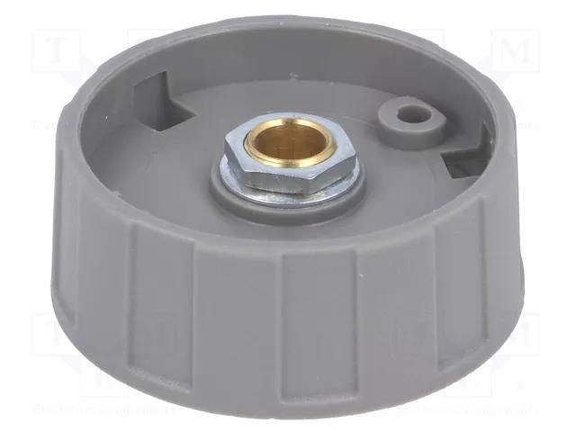 Knob; without pointer; ABS; Øshaft: 6mm; Ø40x15.5mm; grey; A2540 OKW A2540068