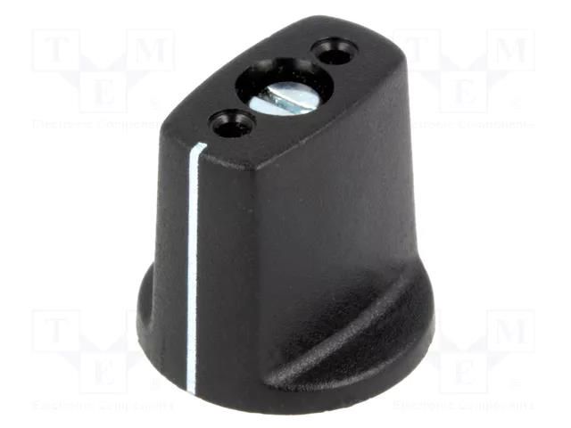 Knob; with pointer; ABS; Øshaft: 3mm; Ø16x16mm; black; Shaft: smooth OKW A2416030