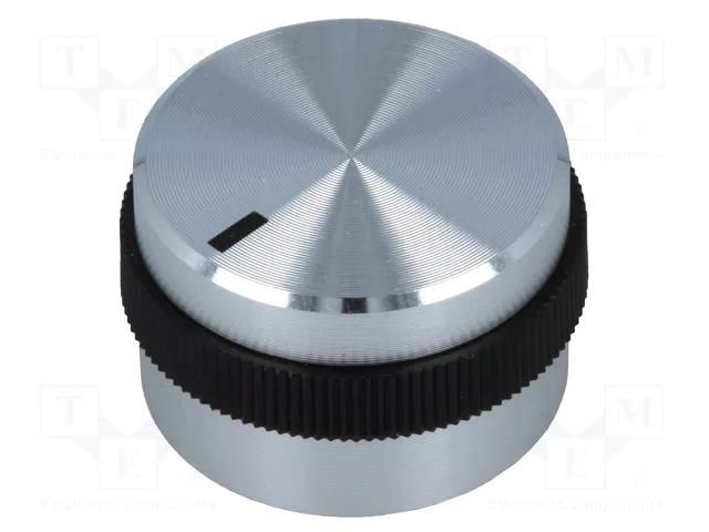 Knob; with pointer; aluminium,plastic; Øshaft: 6mm; Ø22.1x14.3mm OKW A1421469