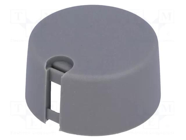 Knob; with pointer; plastic; Øshaft: 6mm; Ø31x16mm; grey; push-in OKW A1031648