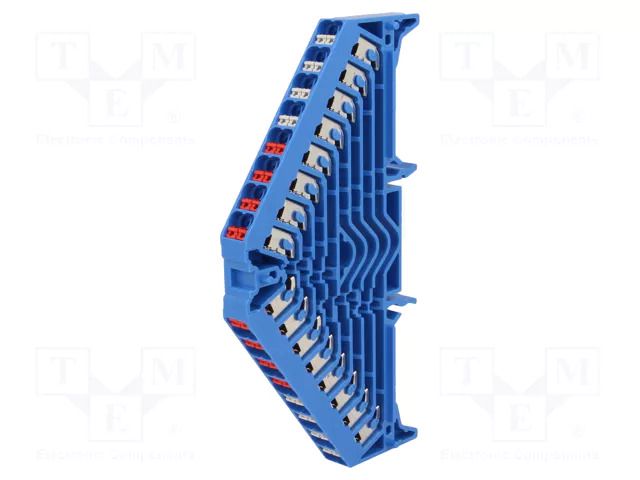 Splice terminal: rail; 8A; spring clamp; blue; polycarbonate WEIDMÜLLER PRV8BL35X7.5RT/WS