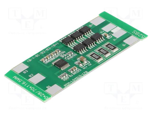 BMS protection; Li-Ion; 60x28x3.5mm; 10A; 14.8VDC SMARTEC PCM-L04S10-178