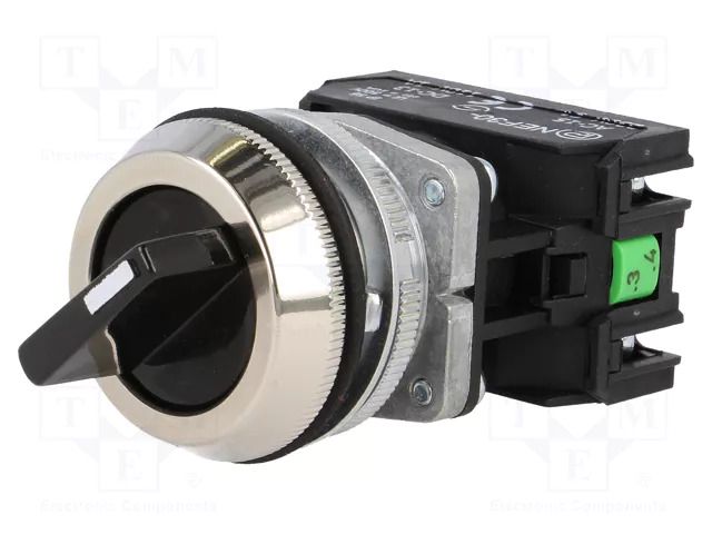 Switch: rotary; 30mm; Stabl.pos: 2; NC + NO; black; IP56; NEF30 PROMET NEF30-TPASXY