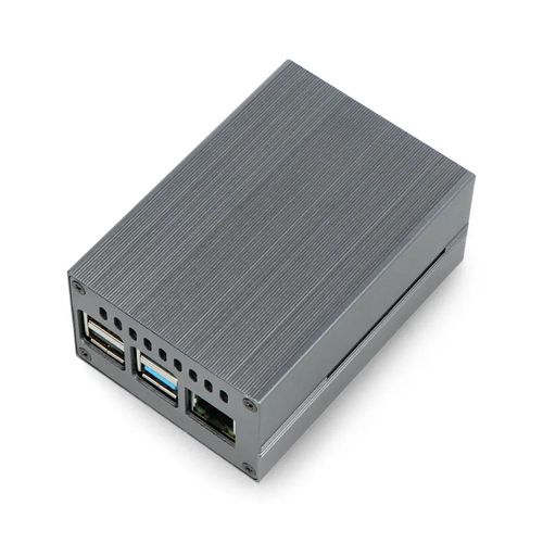 Aluminum case for Raspberry Pi 4B with fan - grey DNG-17236