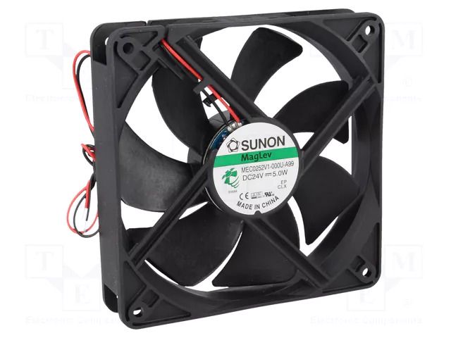 Fan: DC; axial; 24VDC; 120x120x25mm; 183.9m3/h; 44.5dBA; Vapo; 24AWG SUNON MEC0252V1-A99