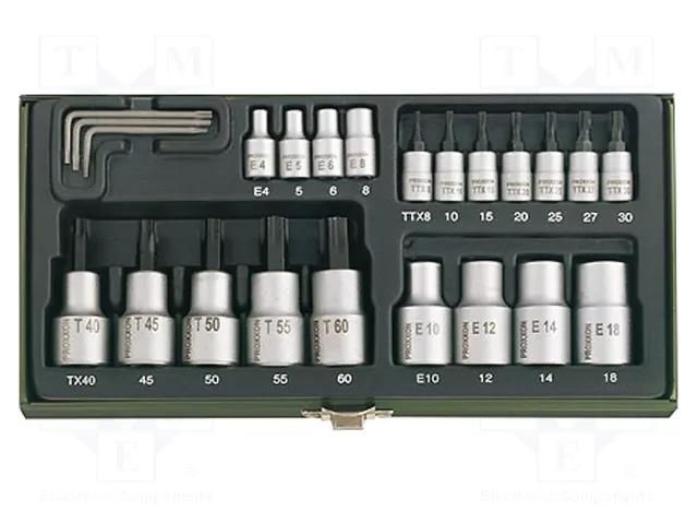 Wrench-set; Torx®; Chrom-vanadium steel; Mounting: 1/2",1/4" PROXXON PRN23102