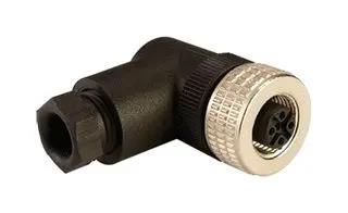 SENSOR CONNECTOR, M12, R/A PLUG, 4POS M12-R-M-FM