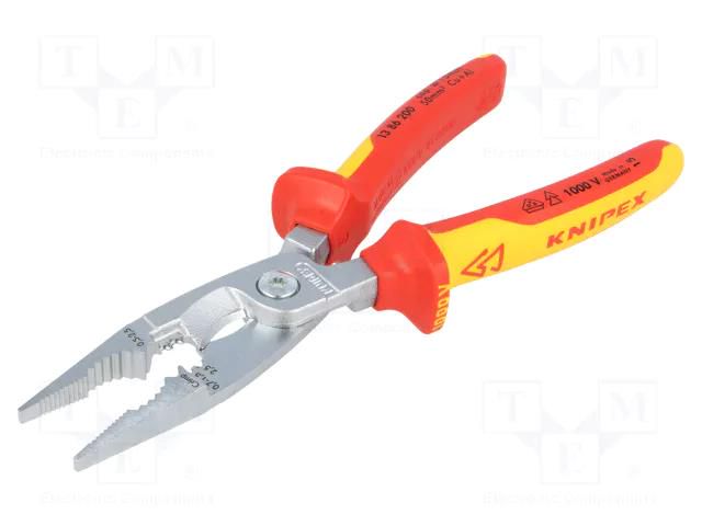 Pliers; insulated,universal; steel; 200mm; 1kVAC; insulated KNIPEX KNP.1386200