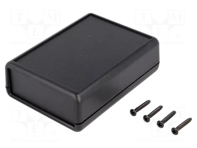Enclosure: with panel; with flap on baterries; 1593; X: 66.5mm HAMMOND HM-1593PBK