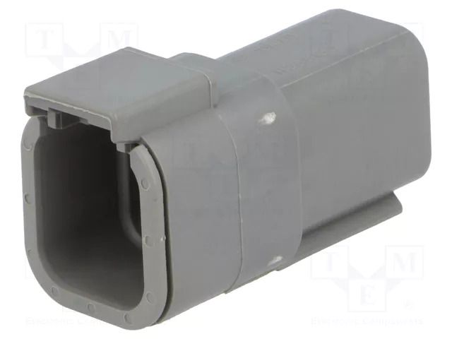 Connector: wire-wire; plug; male; DTM; PIN: 6; IP68; for cable; grey DEUTSCH DTM04-6P