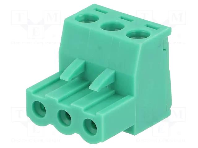 Pluggable terminal block; 5mm; ways: 3; straight; plug; female KARSON TBW-5-3P-GN