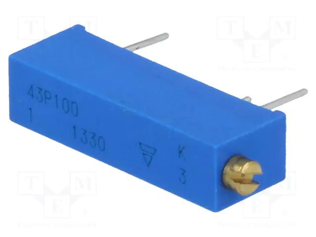 Potentiometer: mounting; multiturn; 10Ω; 750mW; ±10%; linear VISHAY T1810R