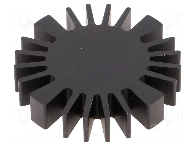 Heatsink; LED; Ø: 50mm; H: 10mm; 2.3K/W; black FISCHER ELEKTRONIK SK57710